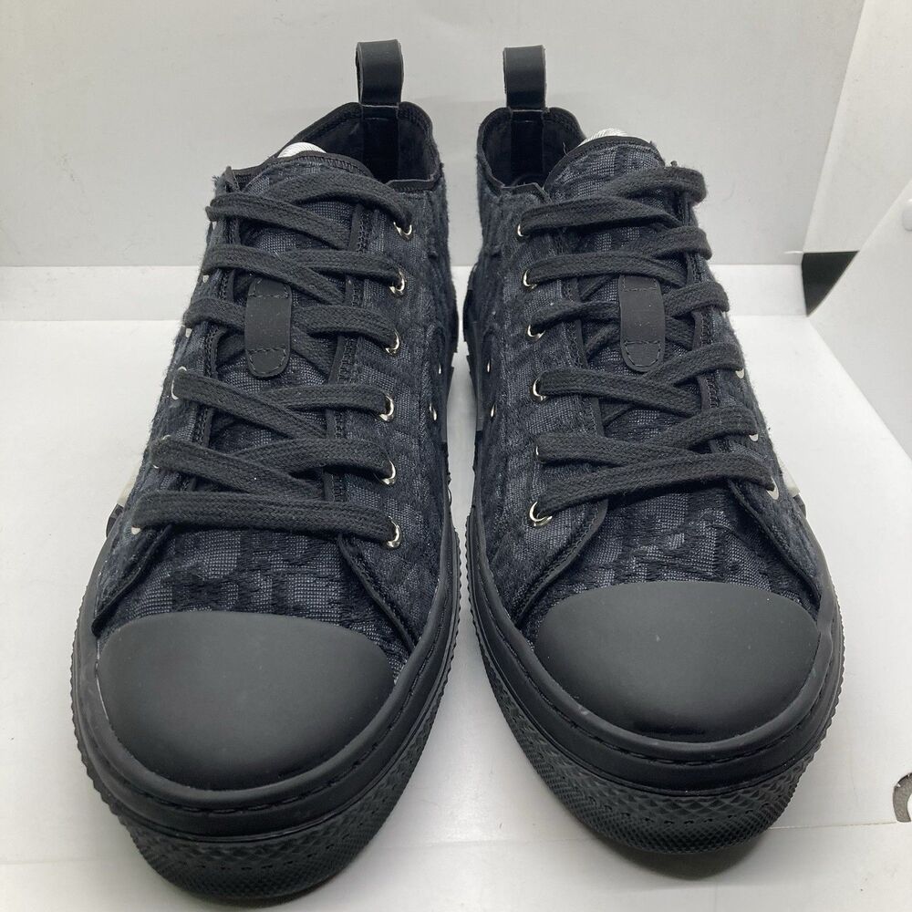 DIOR B23 Black Oblique Jacquard Low Top Mens 9.5 Sneakers - Picture 2 of 10